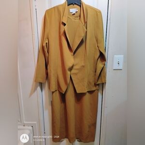 Elegant Mustard Blazer and Dress Ensemble